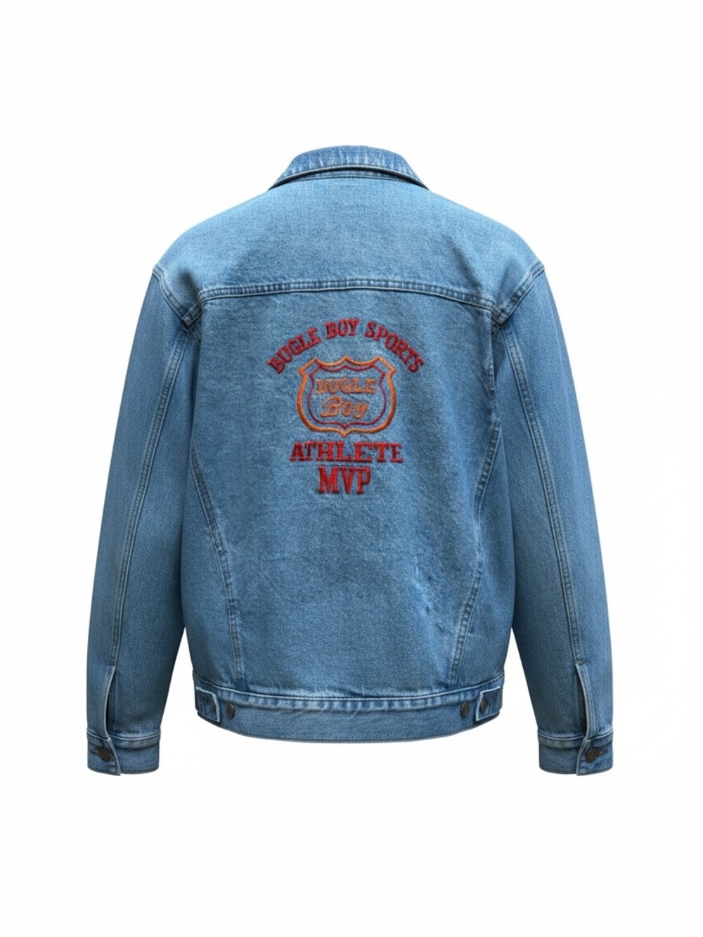 Vintage 90s BUGLE BOY SPORTS Embroidered Heavy Denim Jacket